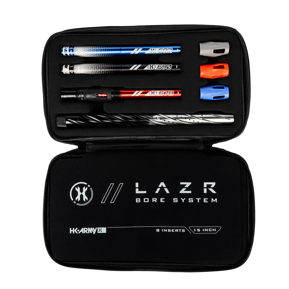LAZR Elite Orbit Barrel Kit - 15" Black/Silver Fade - Colored Inserts - Cocker Threads