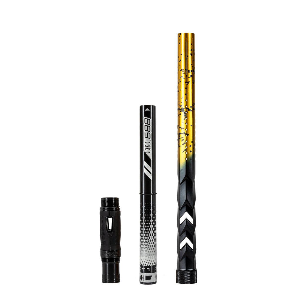 LAZR Elite Fossil Barrel Kit - 15" Gold/Black Splash - Black Inserts- Cocker Threads