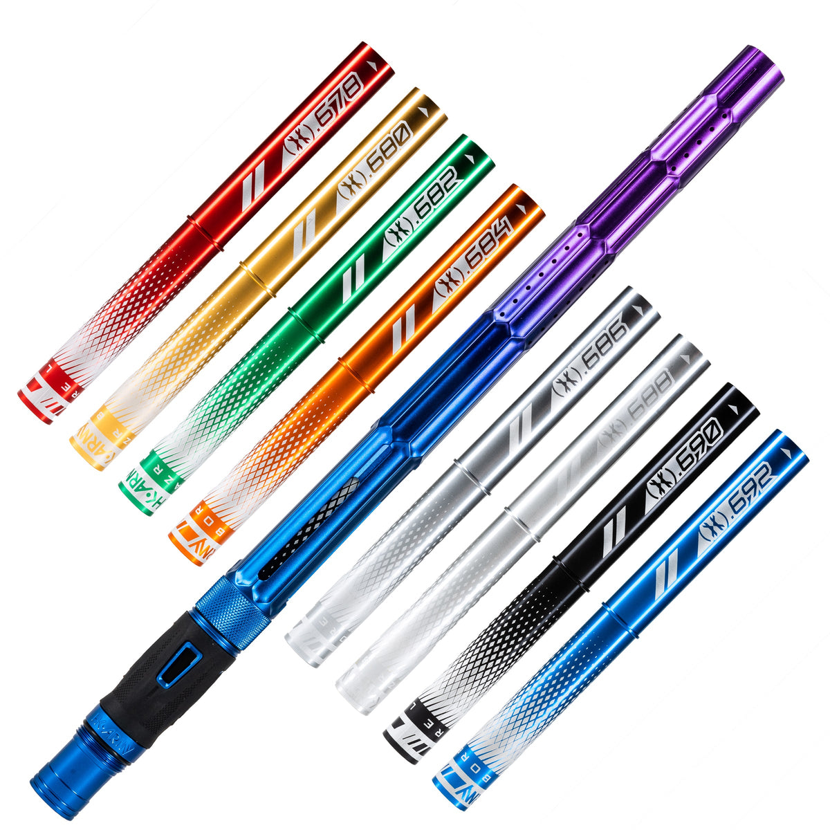 LAZR Elite Fractal Barrel Kit - 15" Blue/Purple Colored Inserts - Cocker Threads