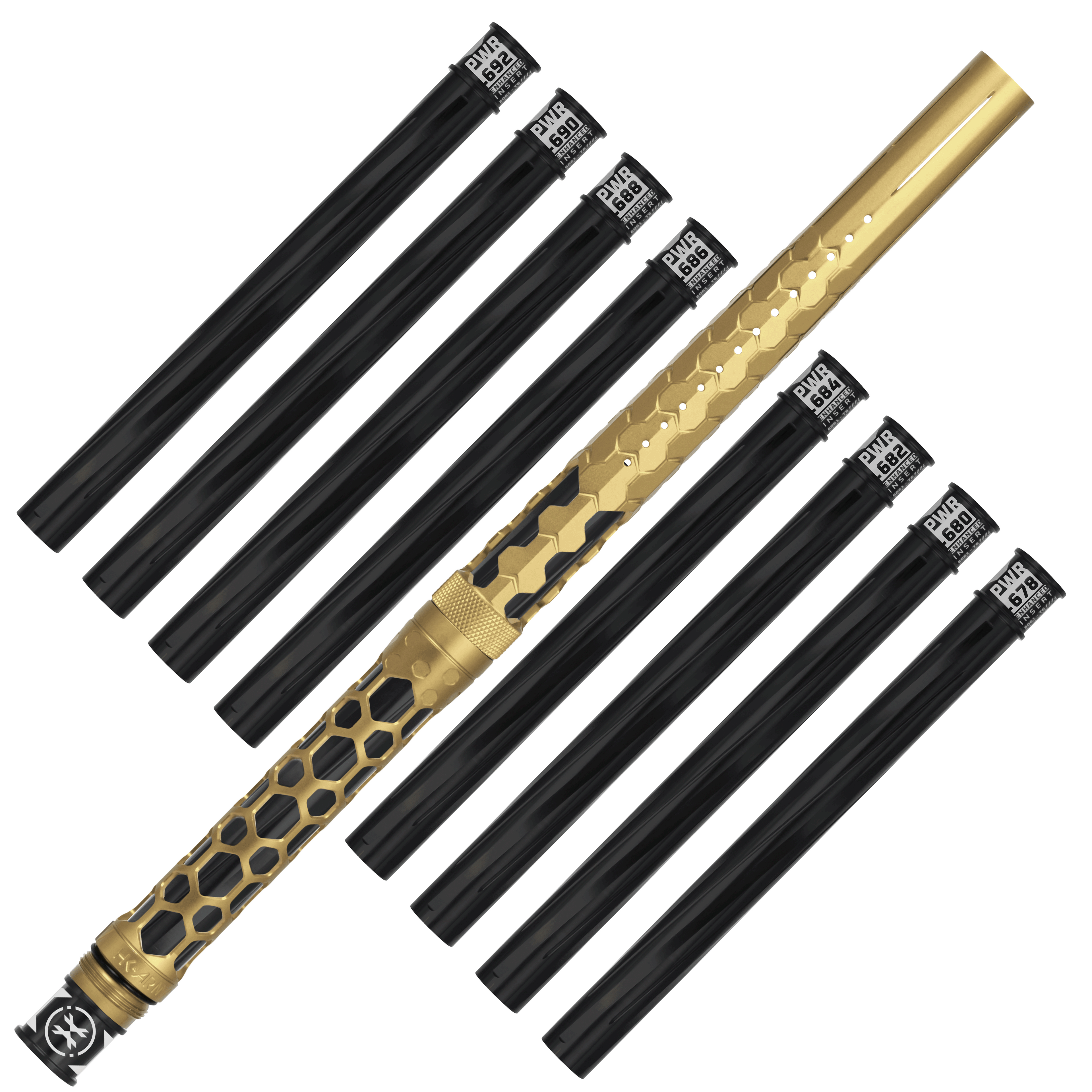 Hex PWR Barrel Kit - Gold - Black Inserts
