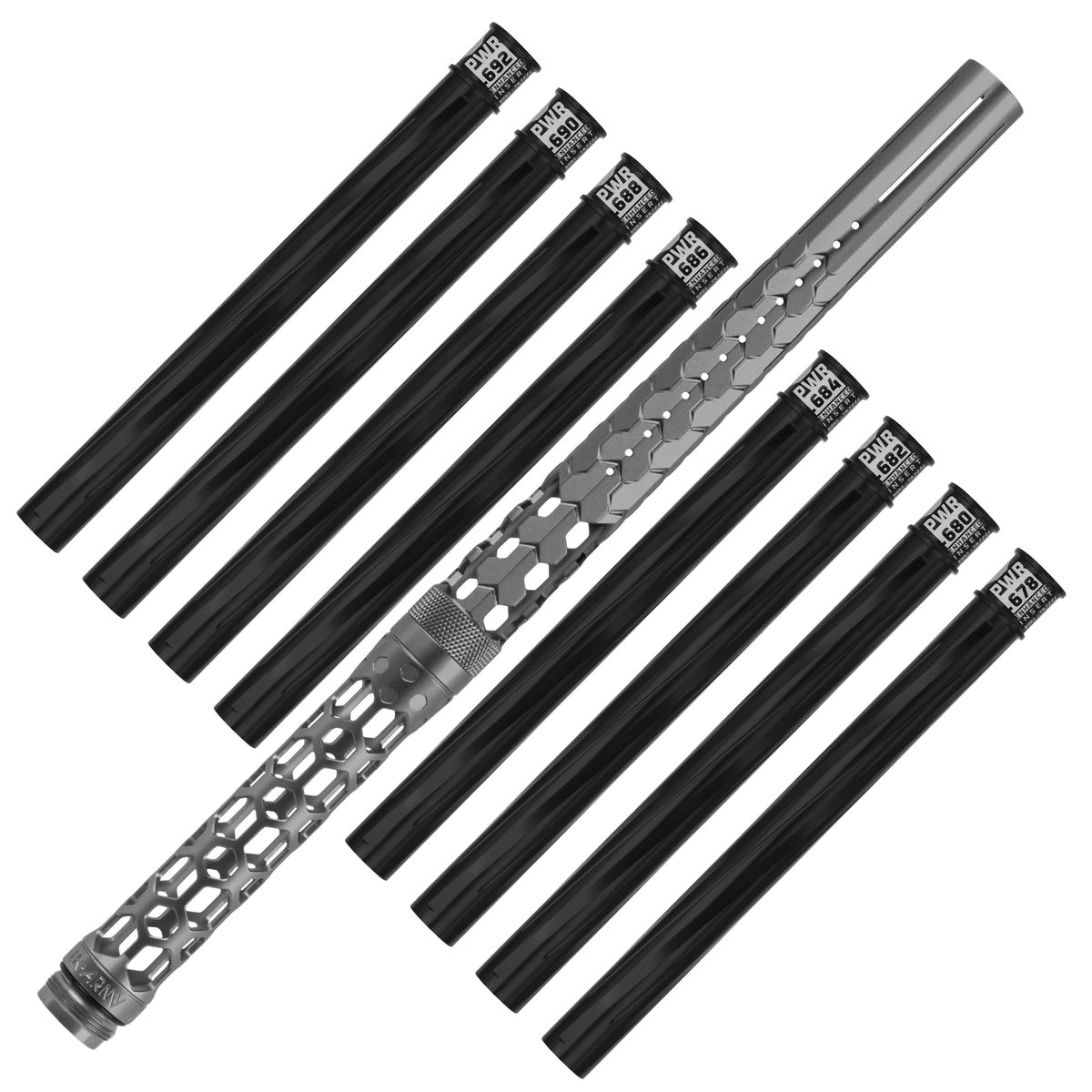 Hex PWR Barrel Kit - Graphite - Black Inserts