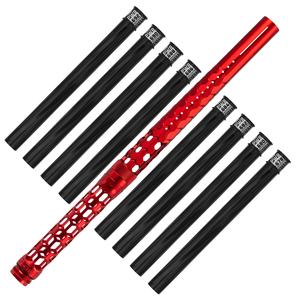 Hex PWR Barrel Kit - Red - Black Inserts