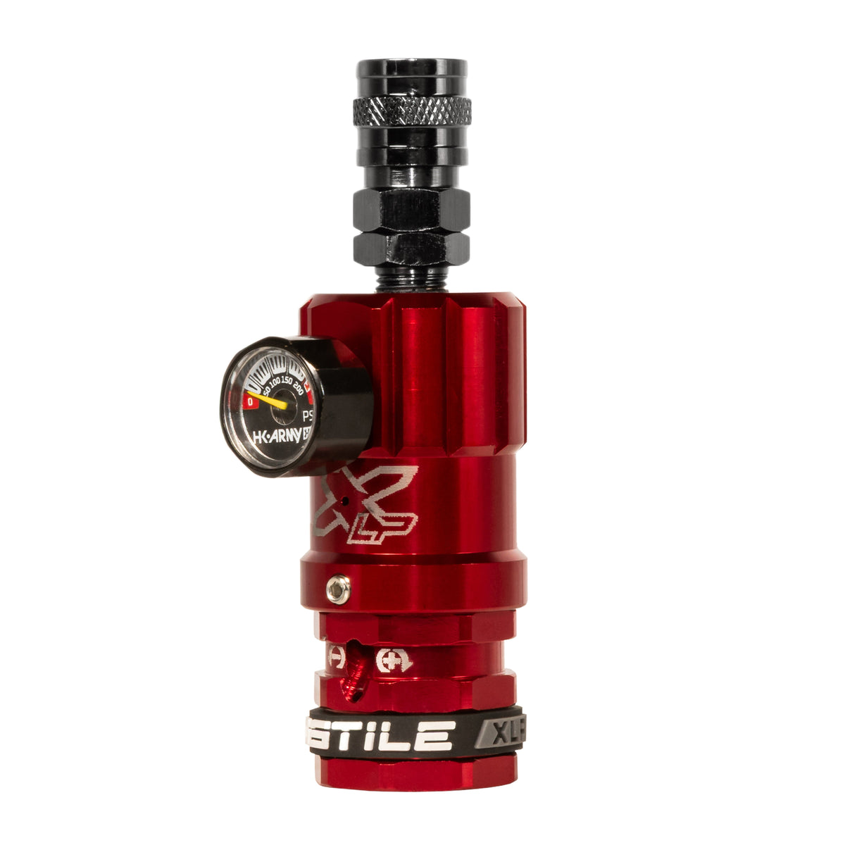 Hostile® XLP Regulator - Top Port Quick-Disconnect - Red