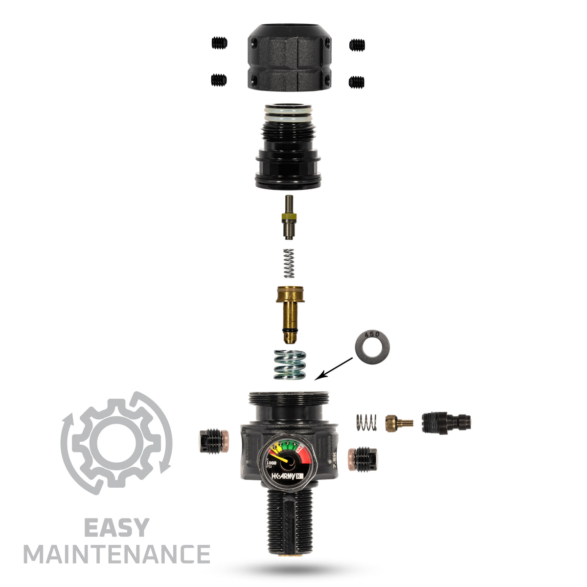 Turbine Pro Regulator - Adjustable & Rotational - Black