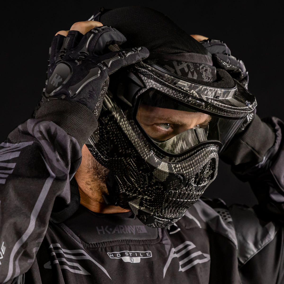 HSTL® Skull Goggle Snake Grey w/ Clear Lens