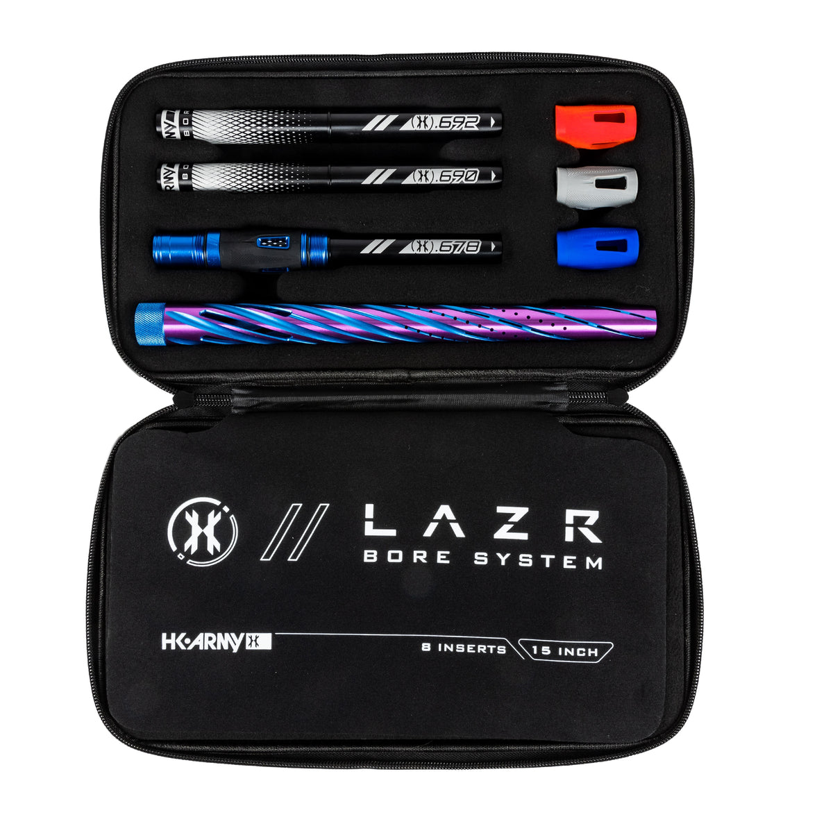 LAZR Elite Orbit Barrel Kit - 15" Blue/Purple Black Inserts - Cocker Threads