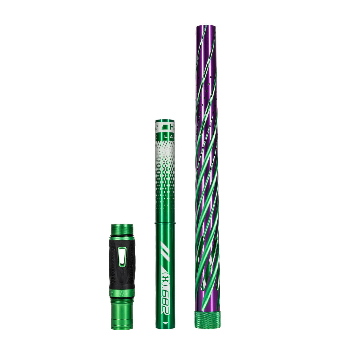LAZR Elite Orbit Barrel Kit - 15" Green/Purple Colored Inserts - Cocker Threads