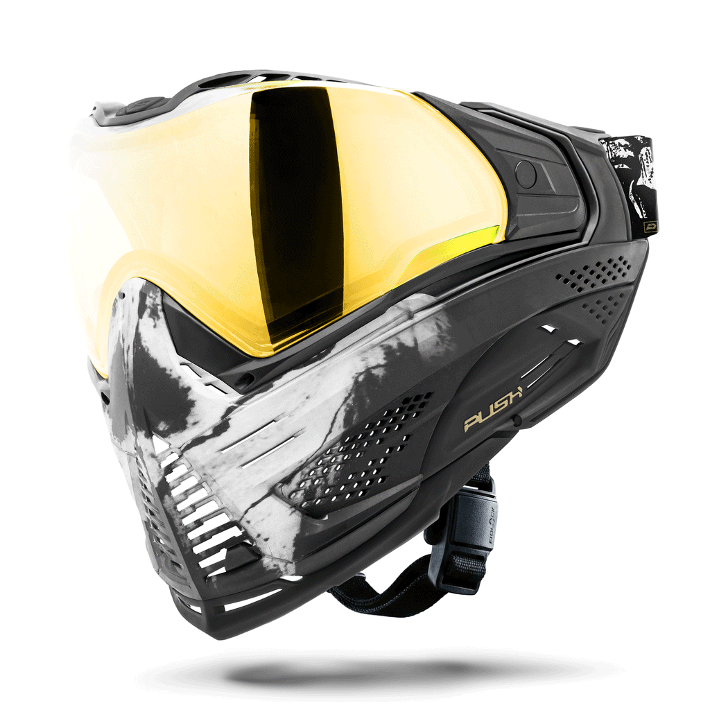 Unite Goggle Mk II - Warlord Enforcer (Black/White Skull) - Gold Lens