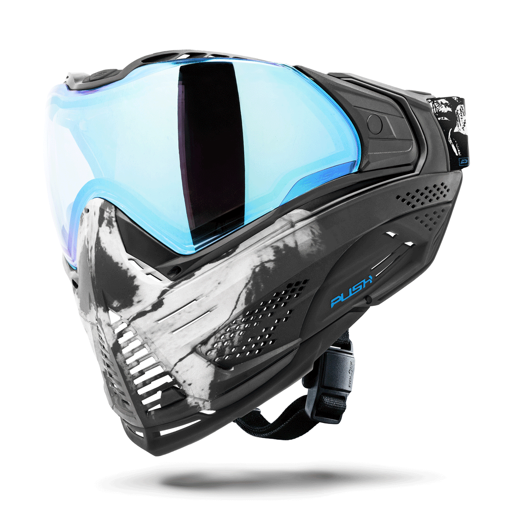 Unite Goggle Mk II  - Warlord Soul (Black/White Skull) - Blue Lens
