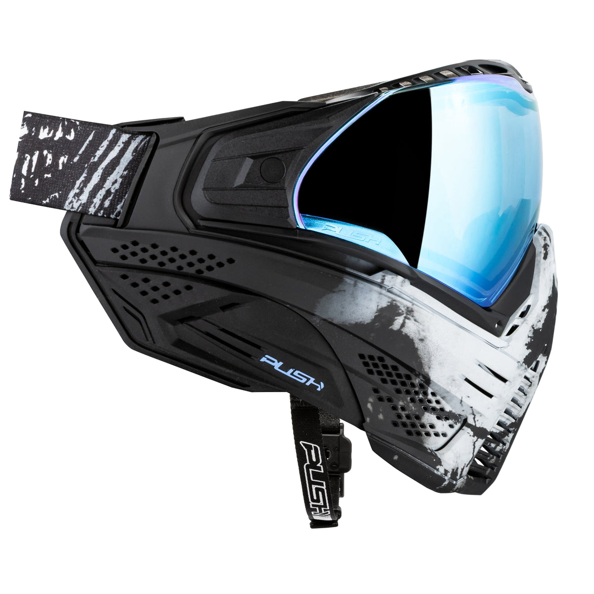 Unite Goggle Mk II  - Warlord Soul (Black/White Skull) - Blue Lens