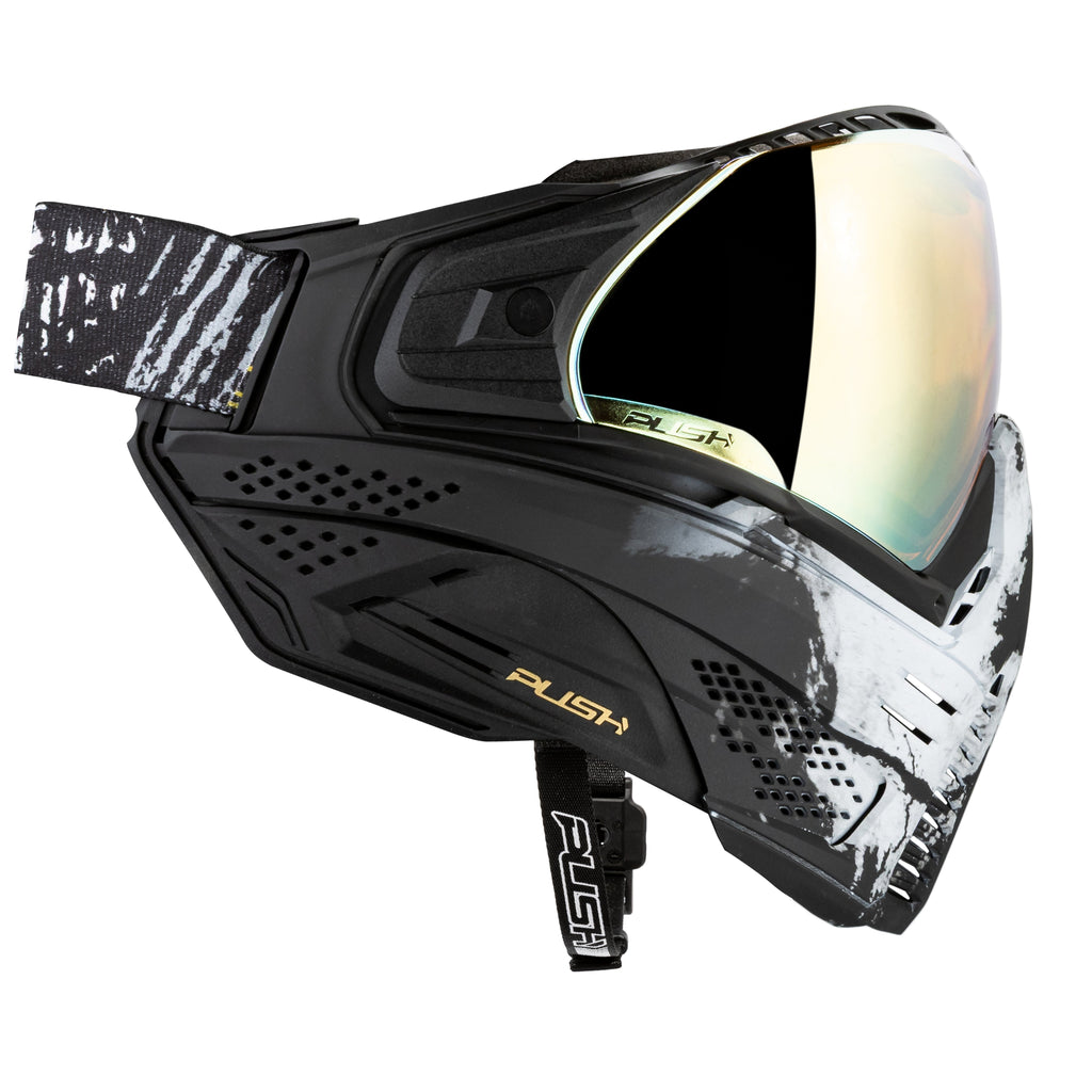 Unite Goggle Mk II - Warlord Enforcer (Black/White Skull) - Gold Lens