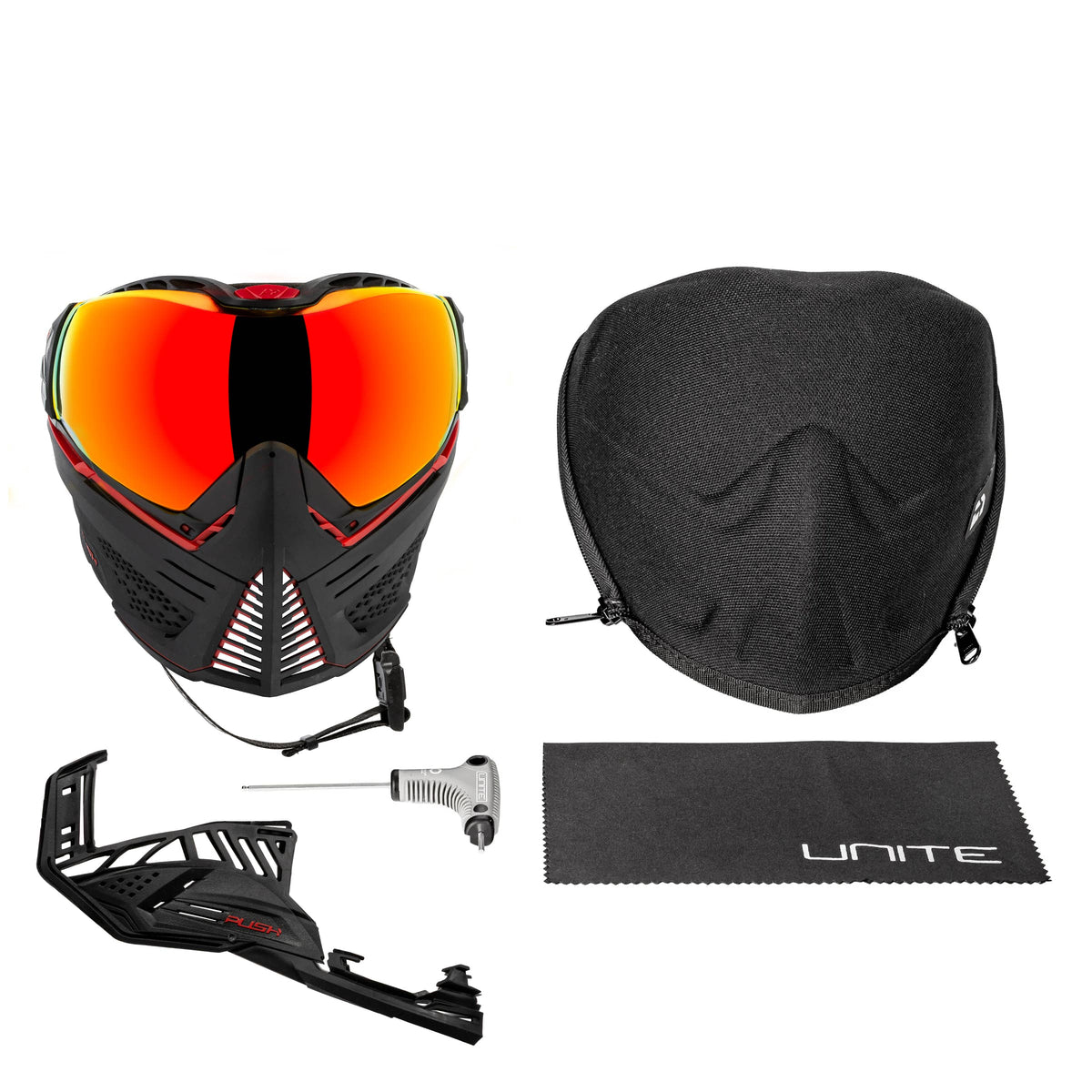 Unite Goggle Mk II - Legion (Black/Red) - Red Lens