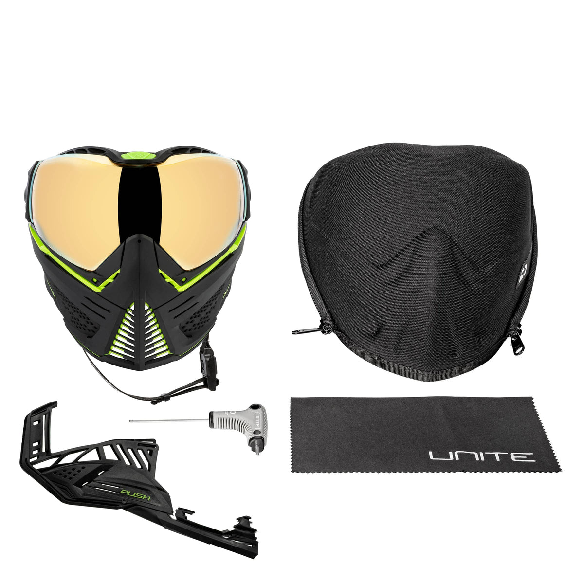 Unite Goggle Mk II - Reactor (Black/Green) - Gold Lens