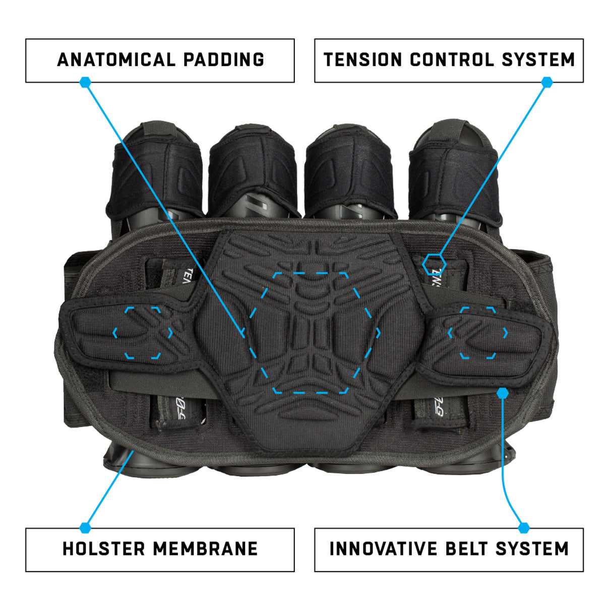 Zero G 2.0 Harness - Black/Red - 4+3+4