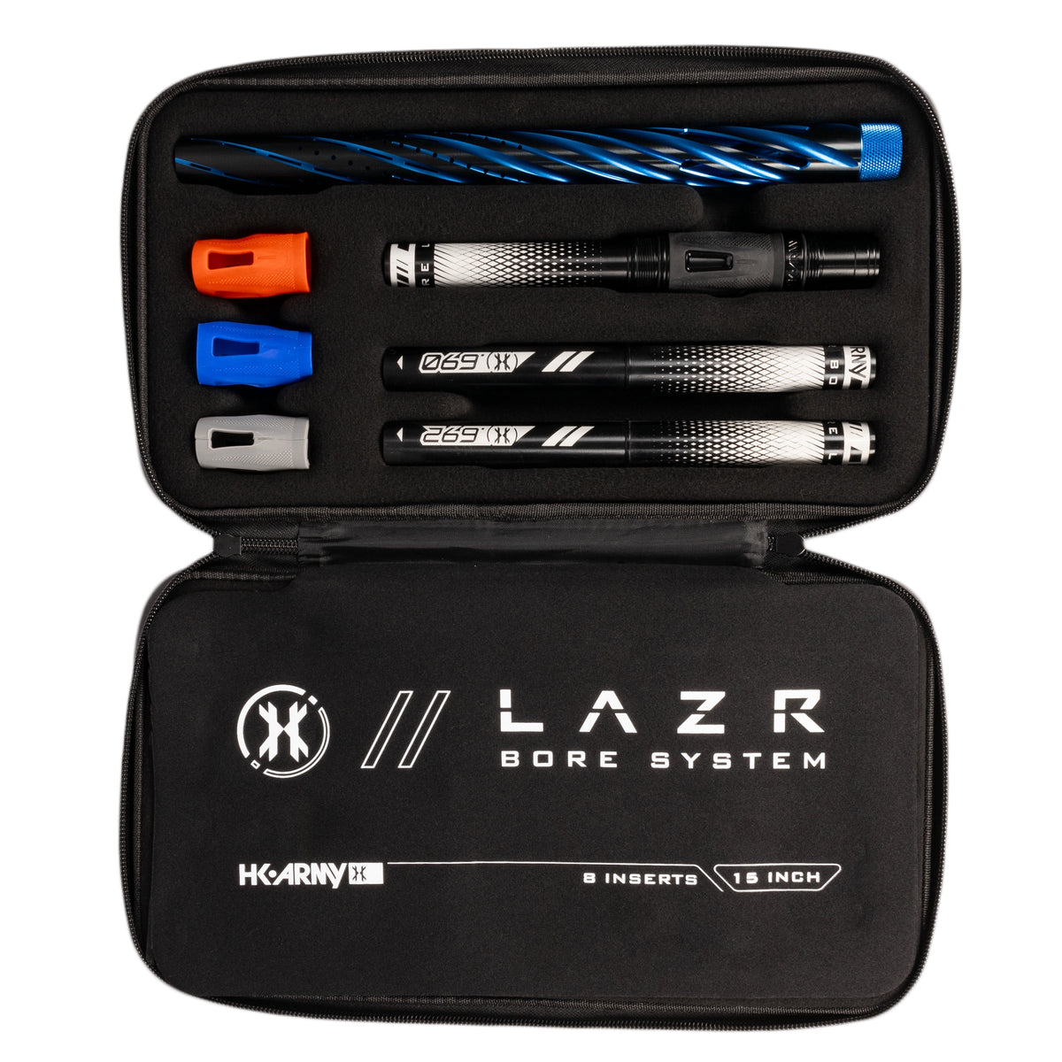LAZR Elite Orbit Barrel Kit - 15" Dust Blue/Black - Black Inserts - Cocker Threads