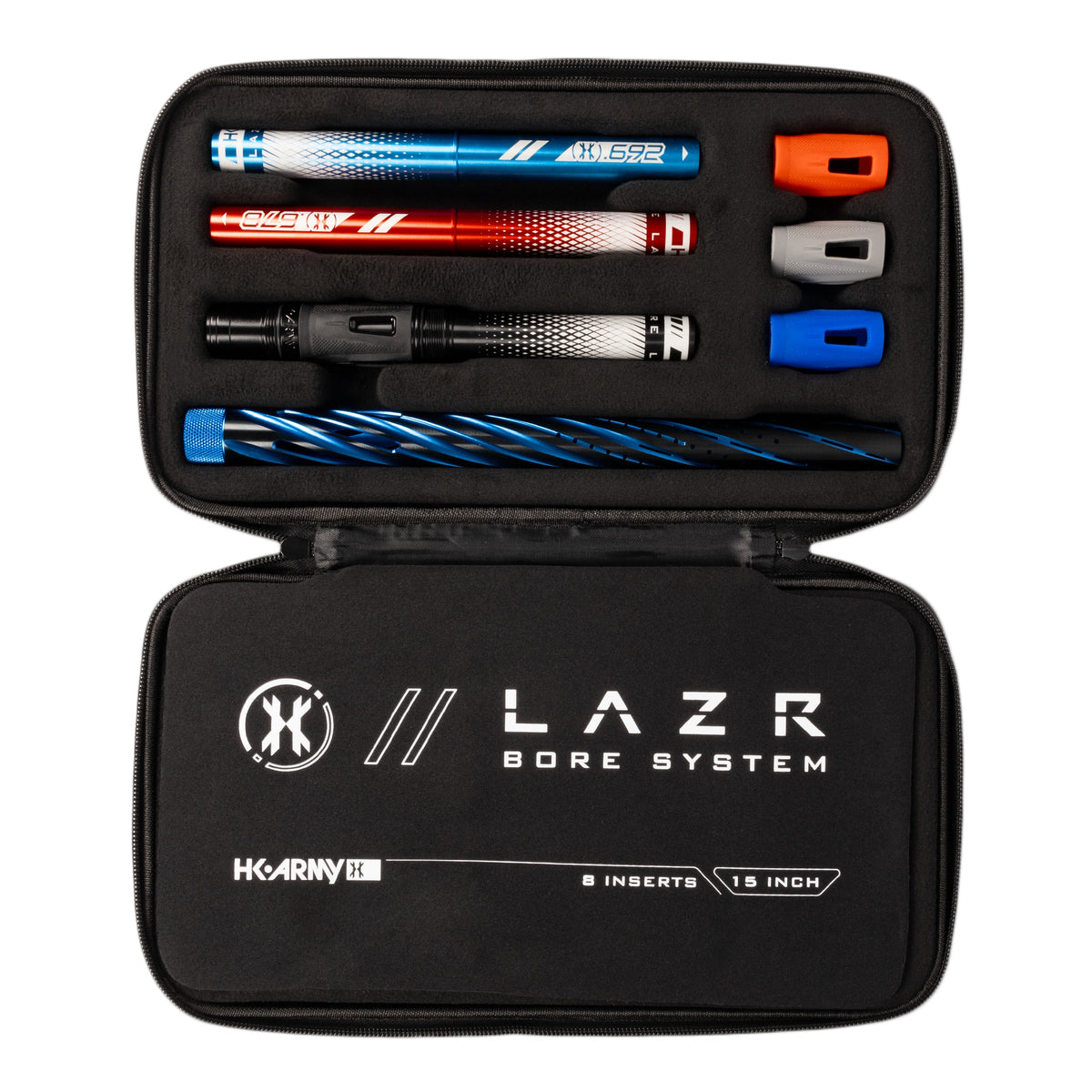 LAZR Elite Orbit Barrel Kit - 15" Dust Blue/Black - Colored Inserts - Cocker Threads