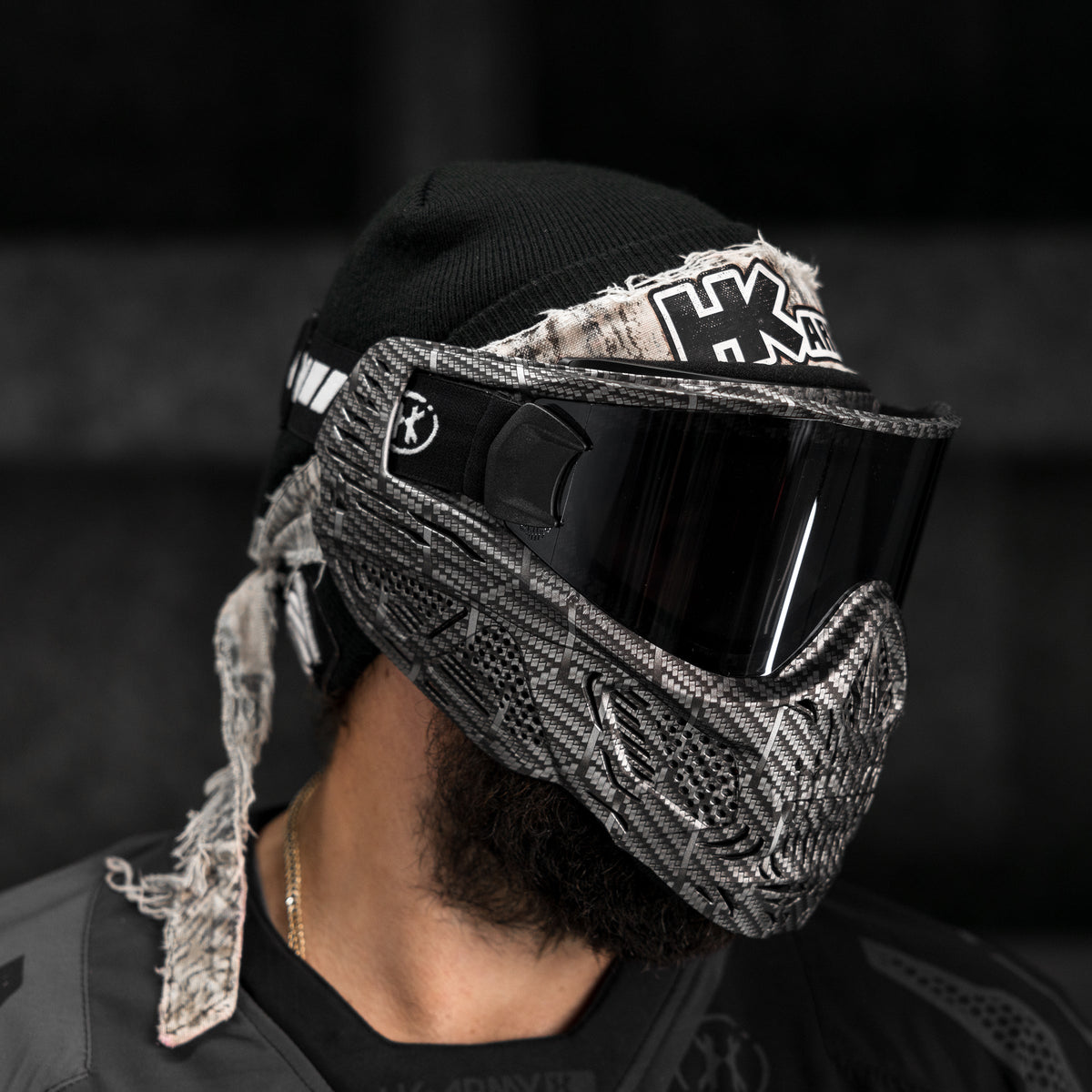 HSTL® Skull Goggle Machine Silver w/ Chrome Lens