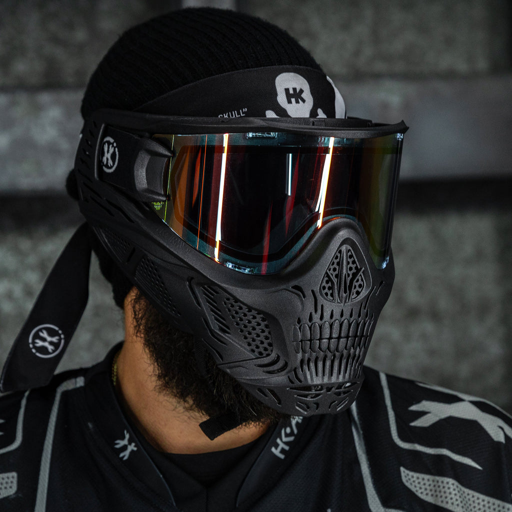 HSTL® Skull Goggle "Death" - Black w/ Fire Lens
