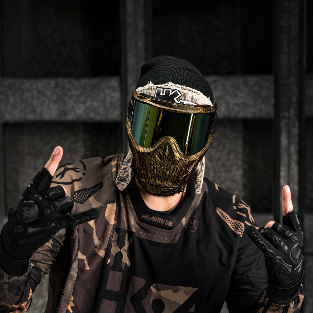 HSTL® Skull Goggle Machine Gold w/ Gold Lens