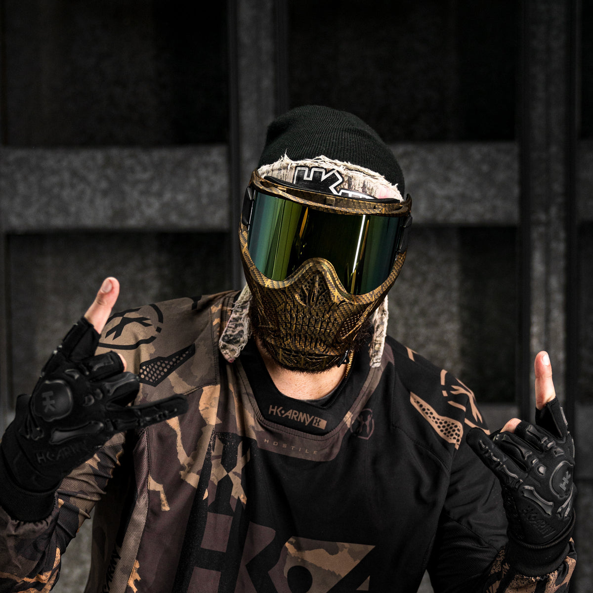 HSTL® Skull Goggle Machine Gold w/ Gold Lens