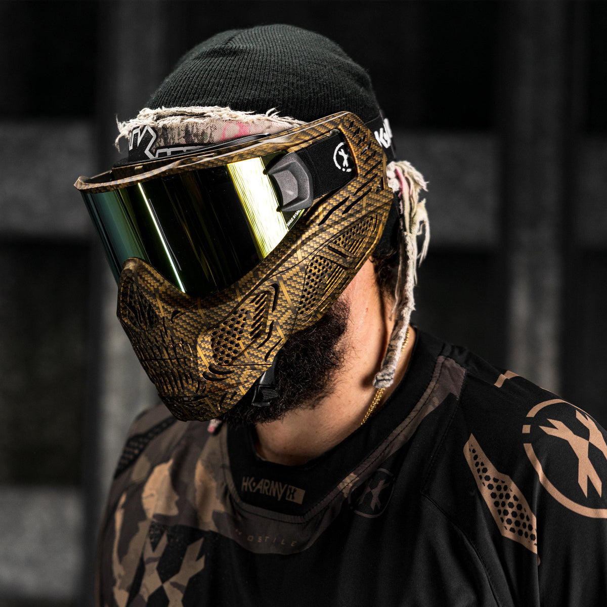 HSTL® Skull Goggle Machine Gold w/ Gold Lens