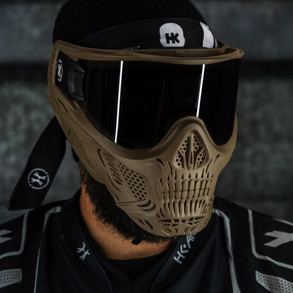 HSTL® Skull Goggle "Grave Digger" - Tan w/ Smoke Lens