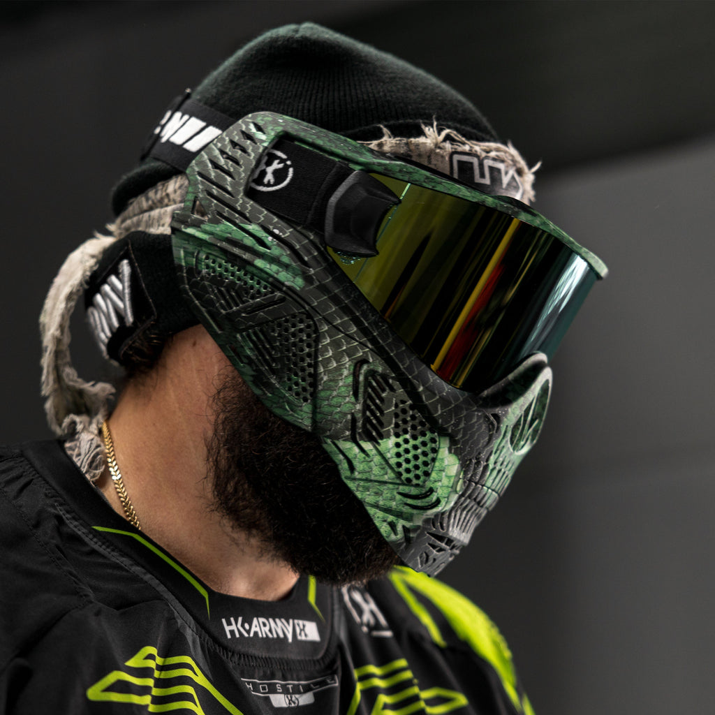 HSTL® Skull Goggle Snake Green w/ Gold Lens