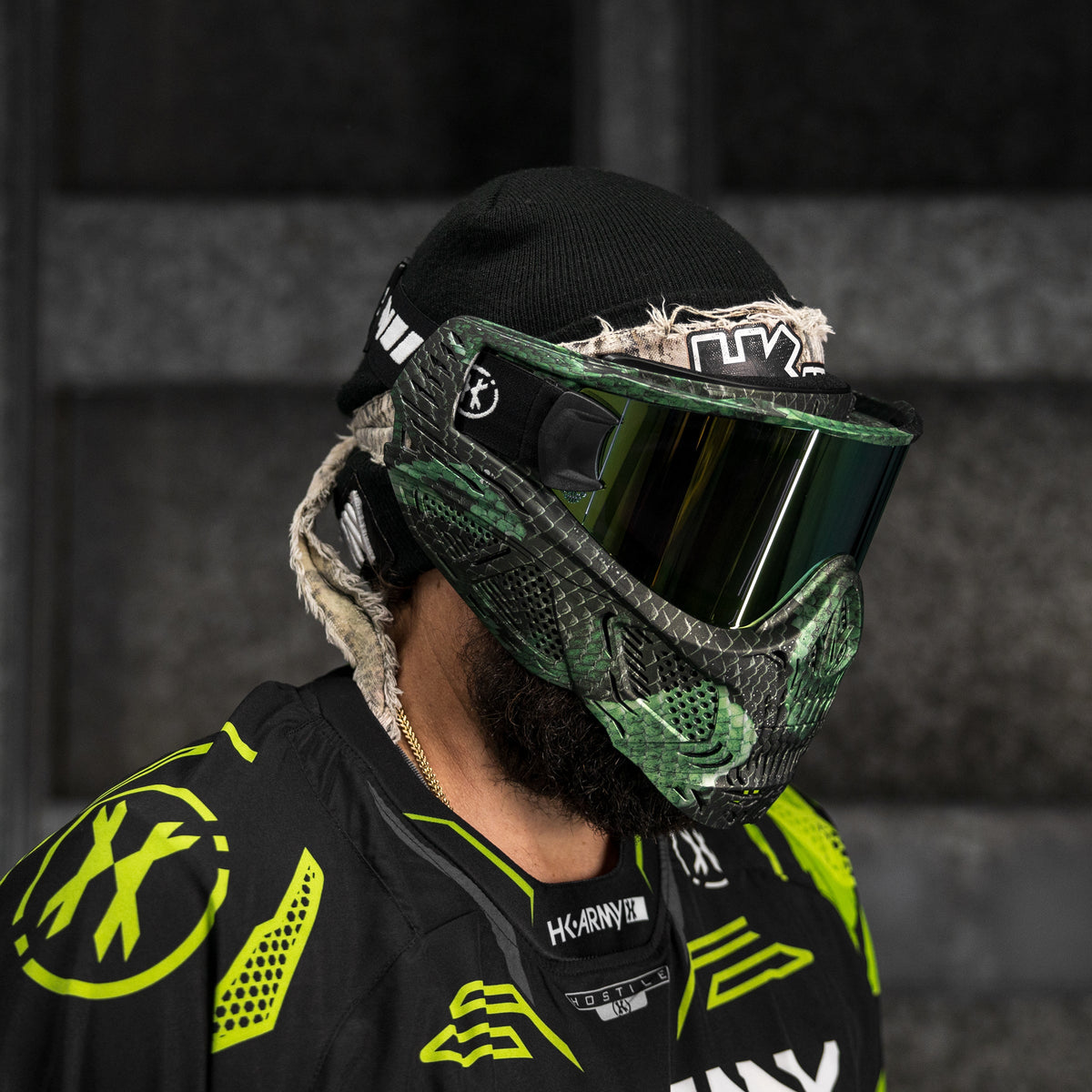 HSTL® Skull Goggle Snake Green w/ Gold Lens