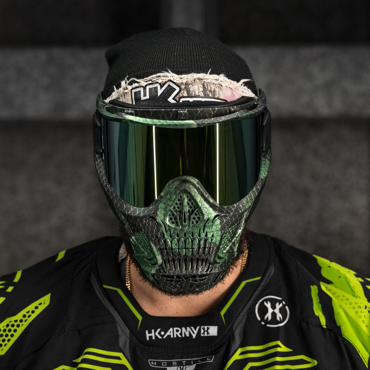 HSTL® Skull Goggle Snake Green w/ Gold Lens
