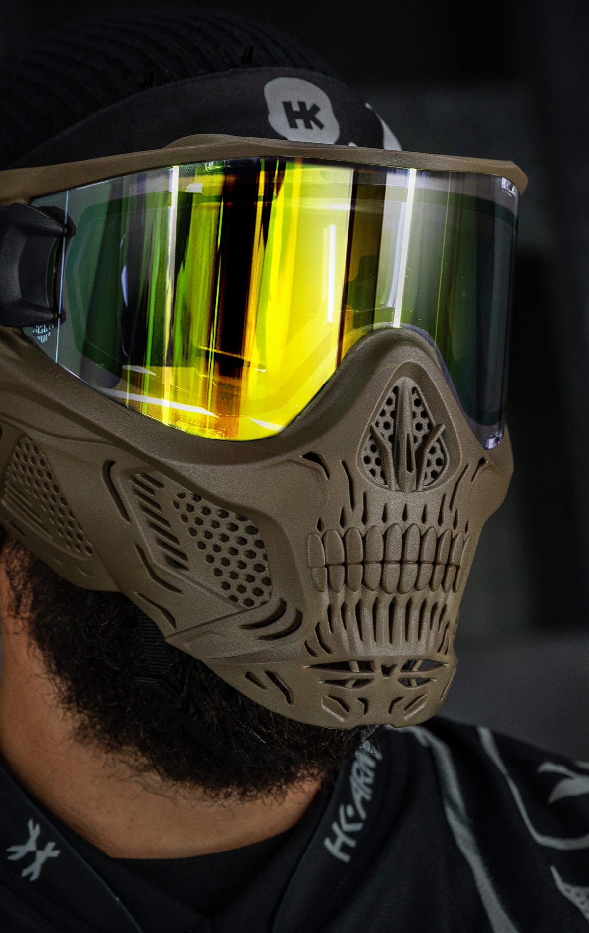 HSTL® Skull Goggle "Sandman" - Tan w/ Gold Lens