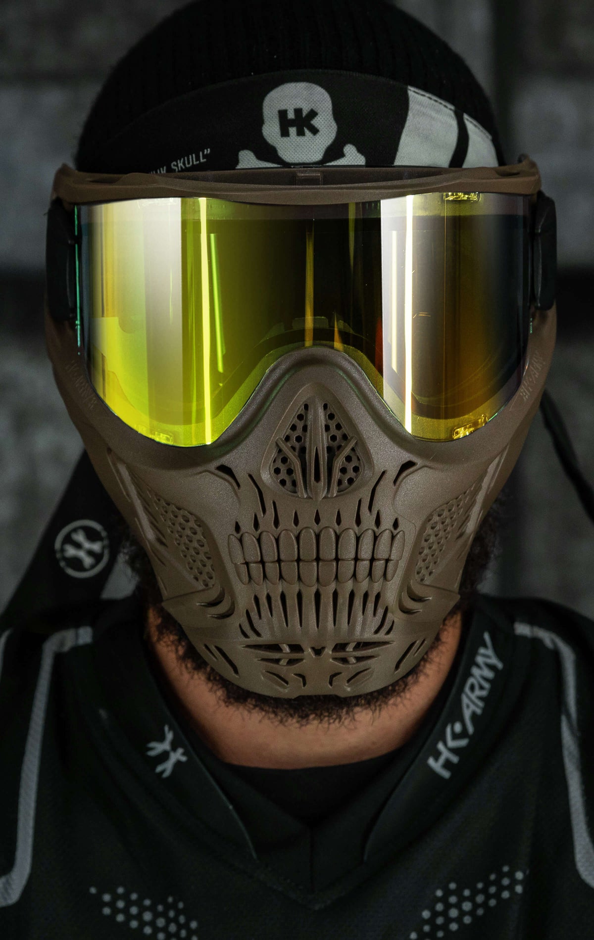 HSTL® Skull Goggle "Sandman" - Tan w/ Gold Lens