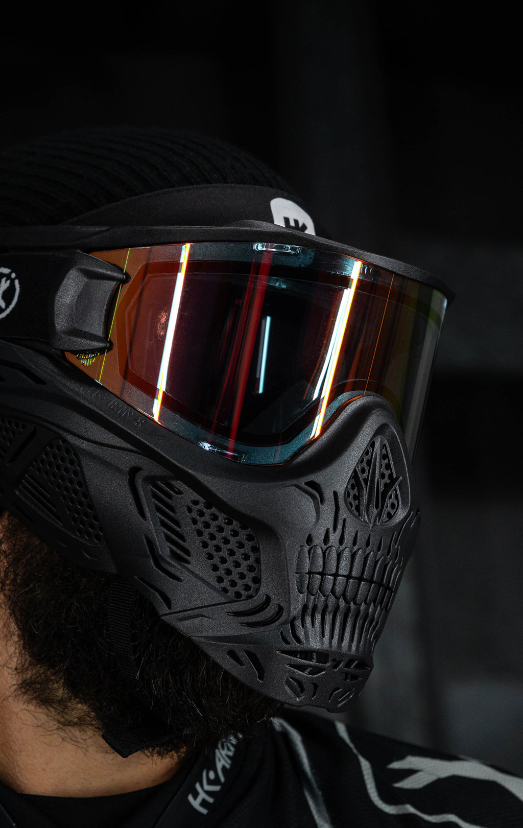 HSTL® Skull Goggle "Death" - Black w/ Fire Lens