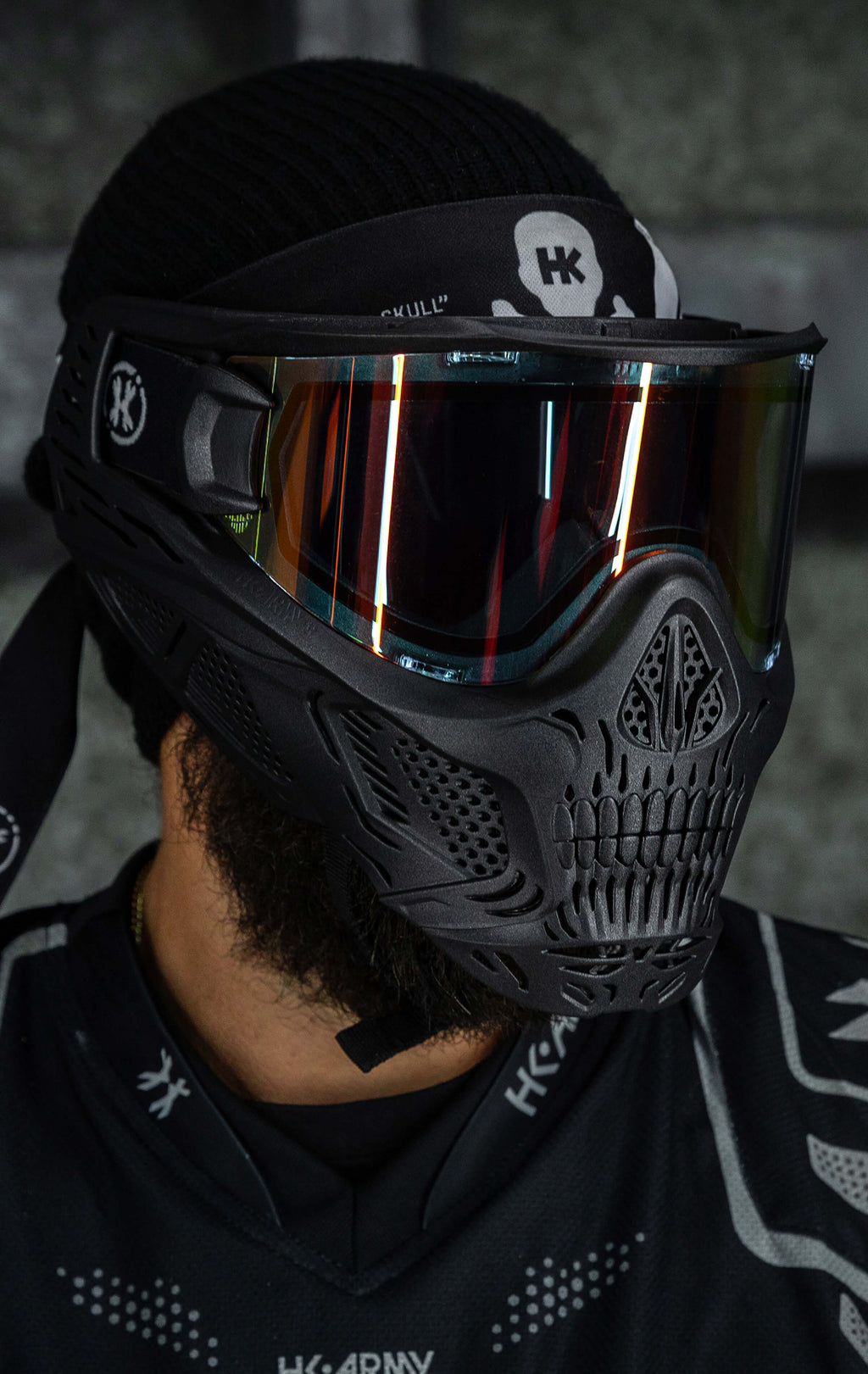 HSTL® Skull Goggle "Death" - Black w/ Fire Lens