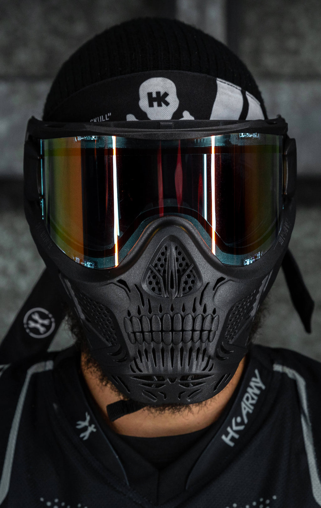 HSTL® Skull Goggle "Death" - Black w/ Fire Lens