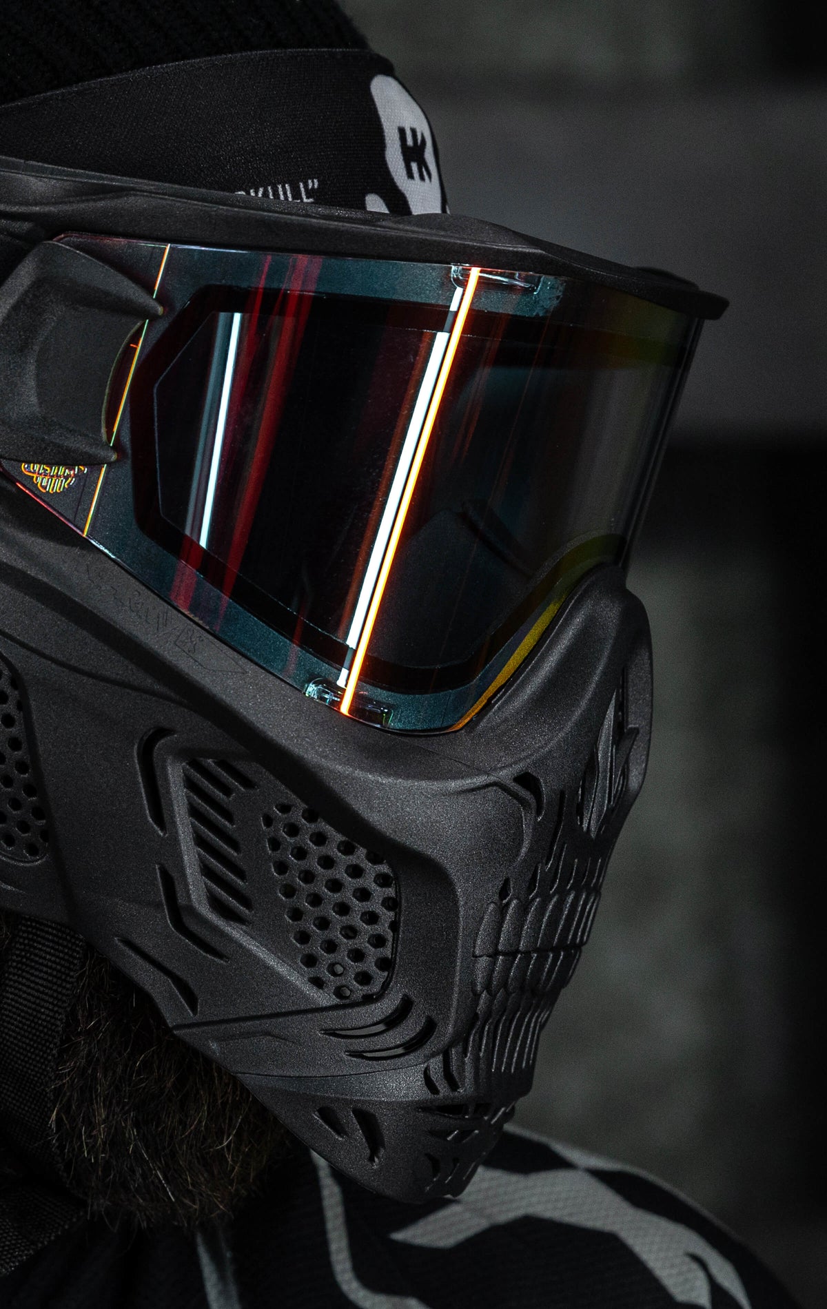 HSTL® Skull Goggle "Death" - Black w/ Fire Lens