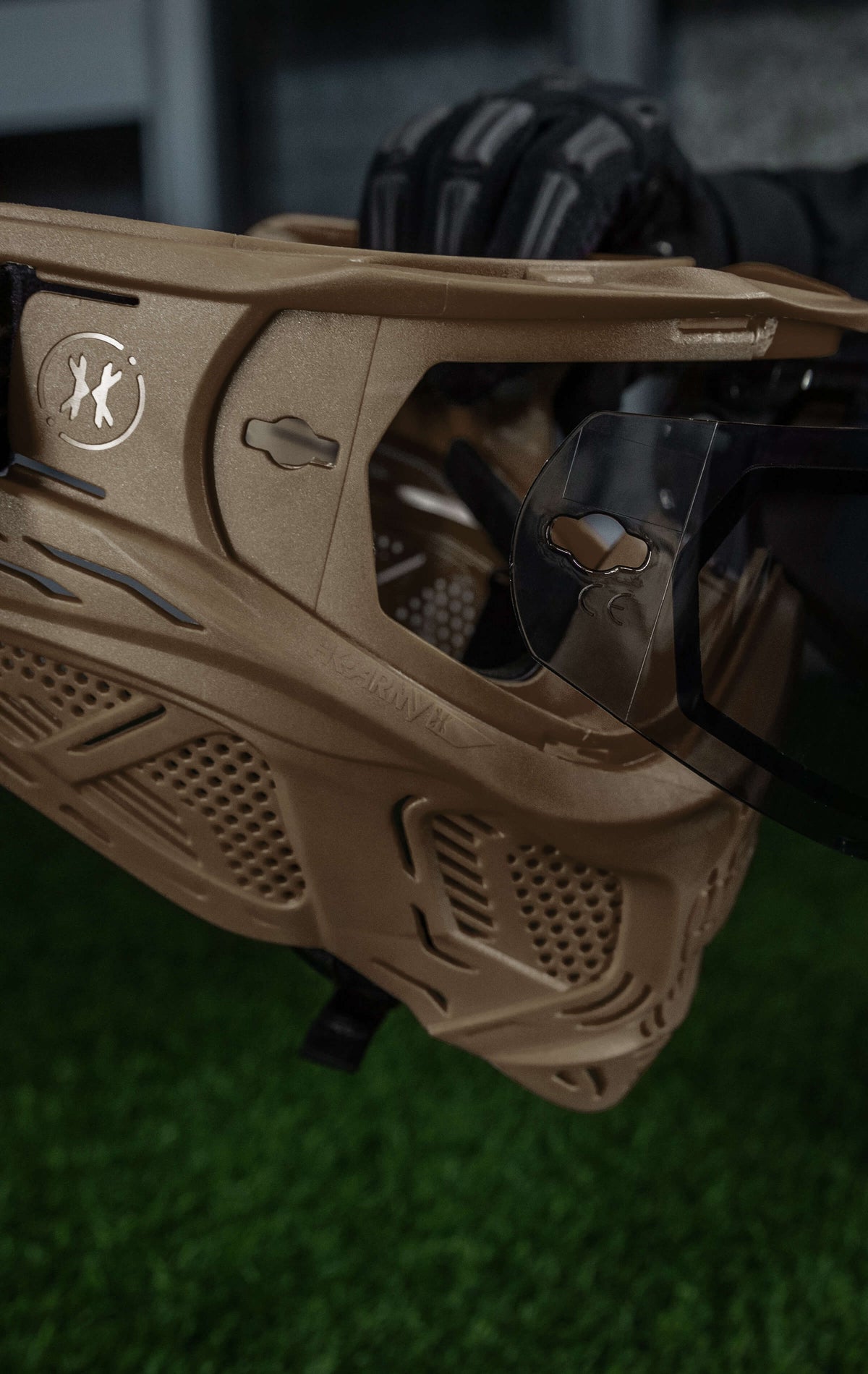 HSTL® Skull Goggle "Grave Digger" - Tan w/ Smoke Lens