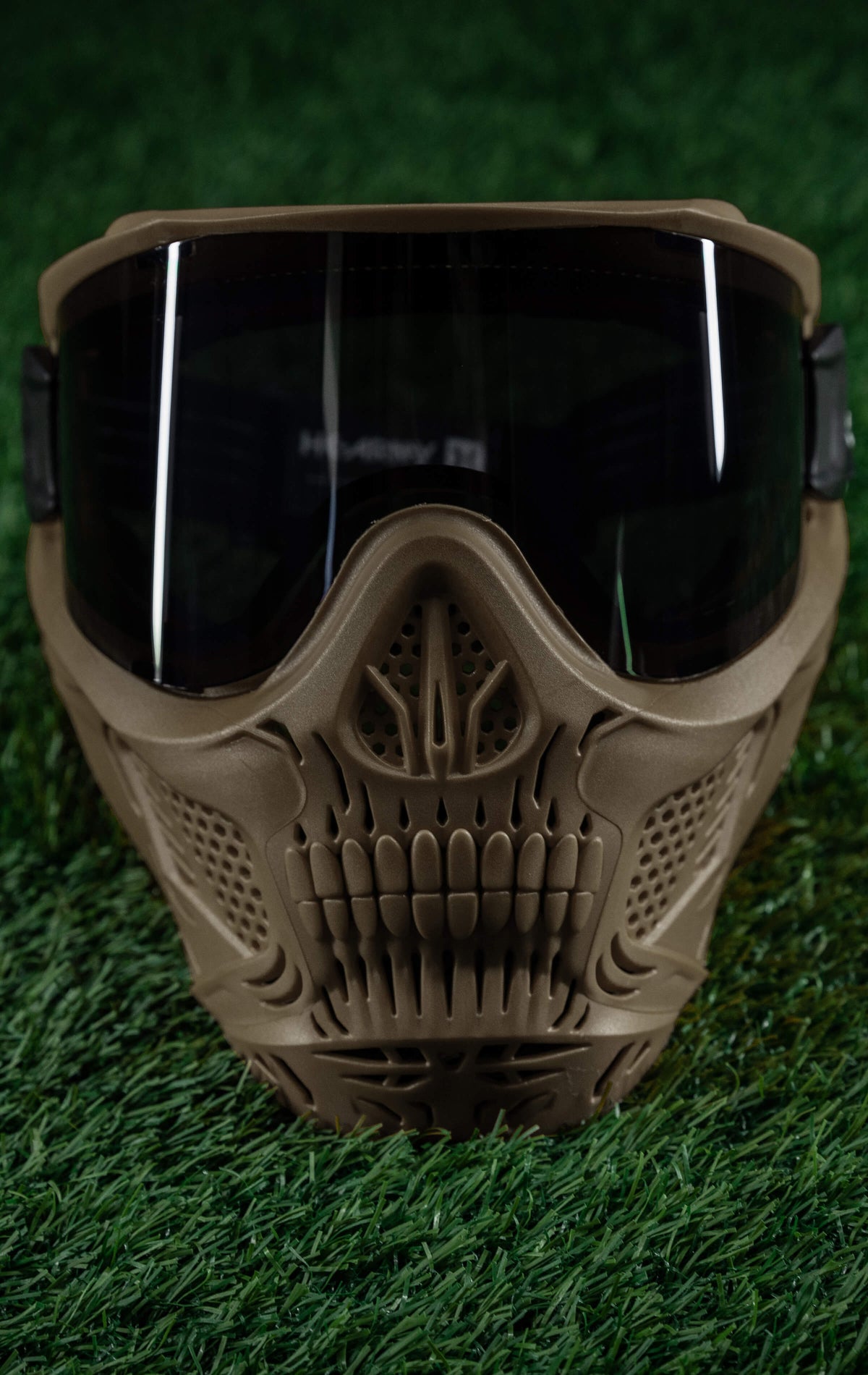 HSTL® Skull Goggle "Grave Digger" - Tan w/ Smoke Lens