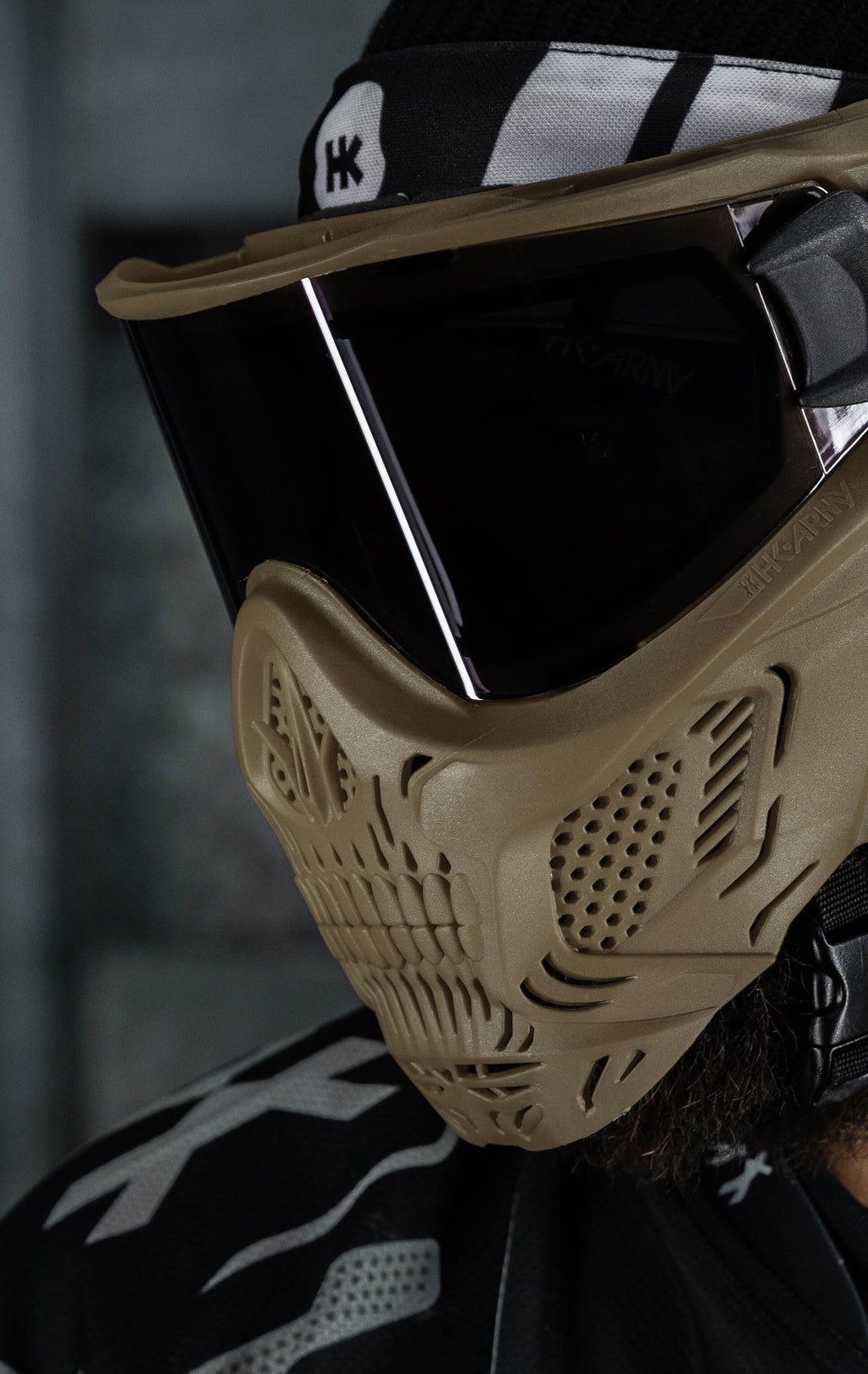 HSTL® Skull Goggle "Grave Digger" - Tan w/ Smoke Lens
