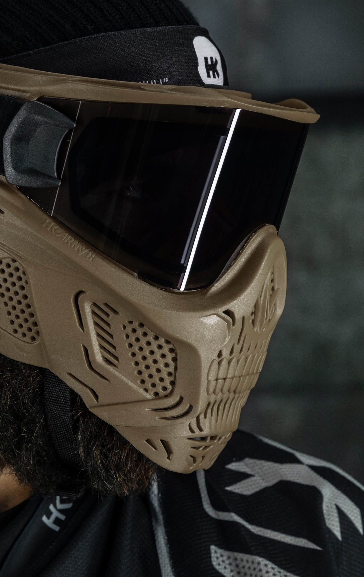 HSTL® Skull Goggle "Grave Digger" - Tan w/ Smoke Lens