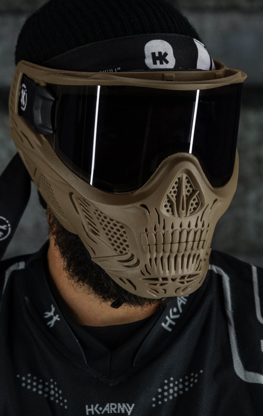 HSTL® Skull Goggle "Grave Digger" - Tan w/ Smoke Lens