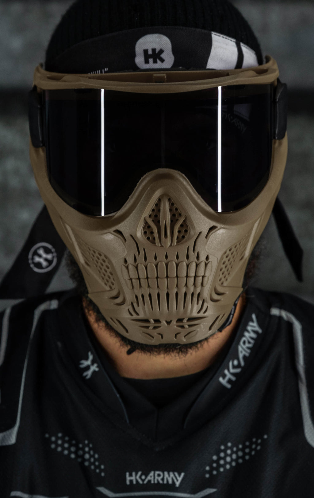 HSTL® Skull Goggle "Grave Digger" - Tan w/ Smoke Lens