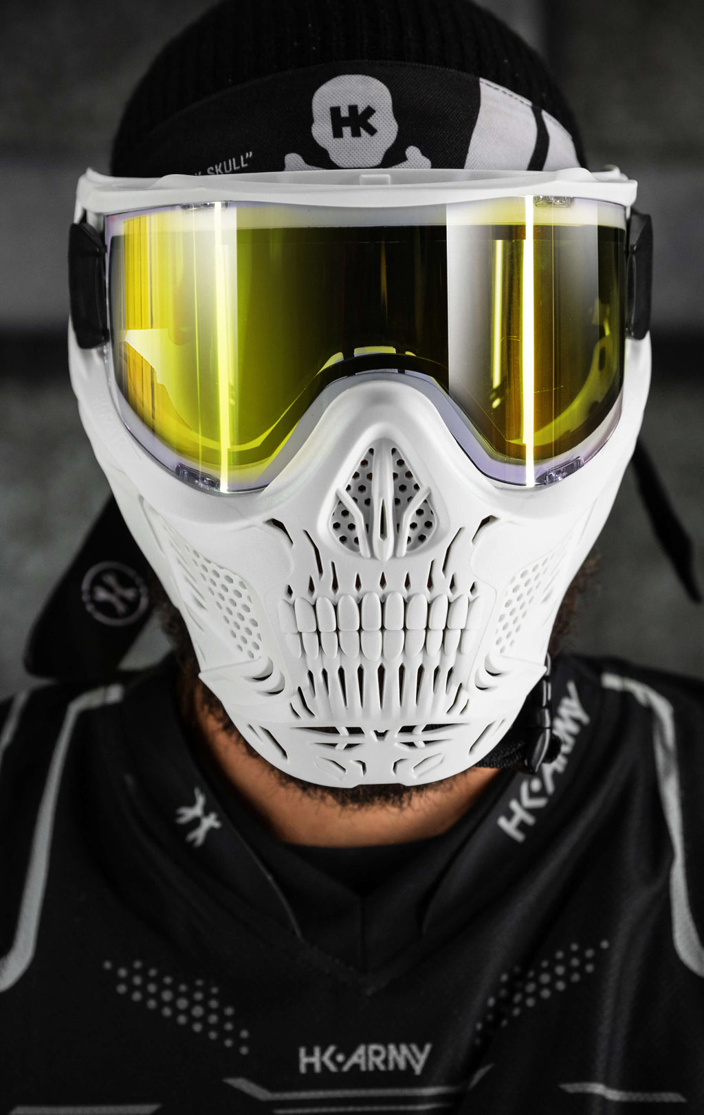 HSTL® Skull Goggle "Saint" - White w/ Gold Lens