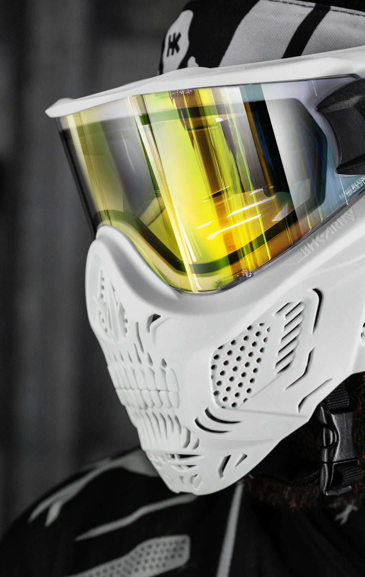 HSTL® Skull Goggle "Saint" - White w/ Gold Lens