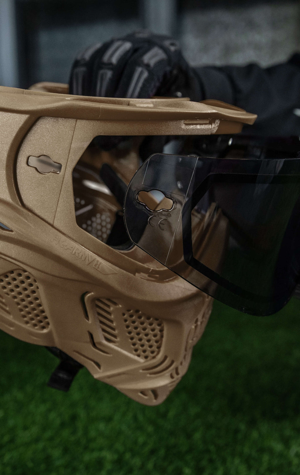 HSTL® Skull Goggle "Sandman" - Tan w/ Gold Lens