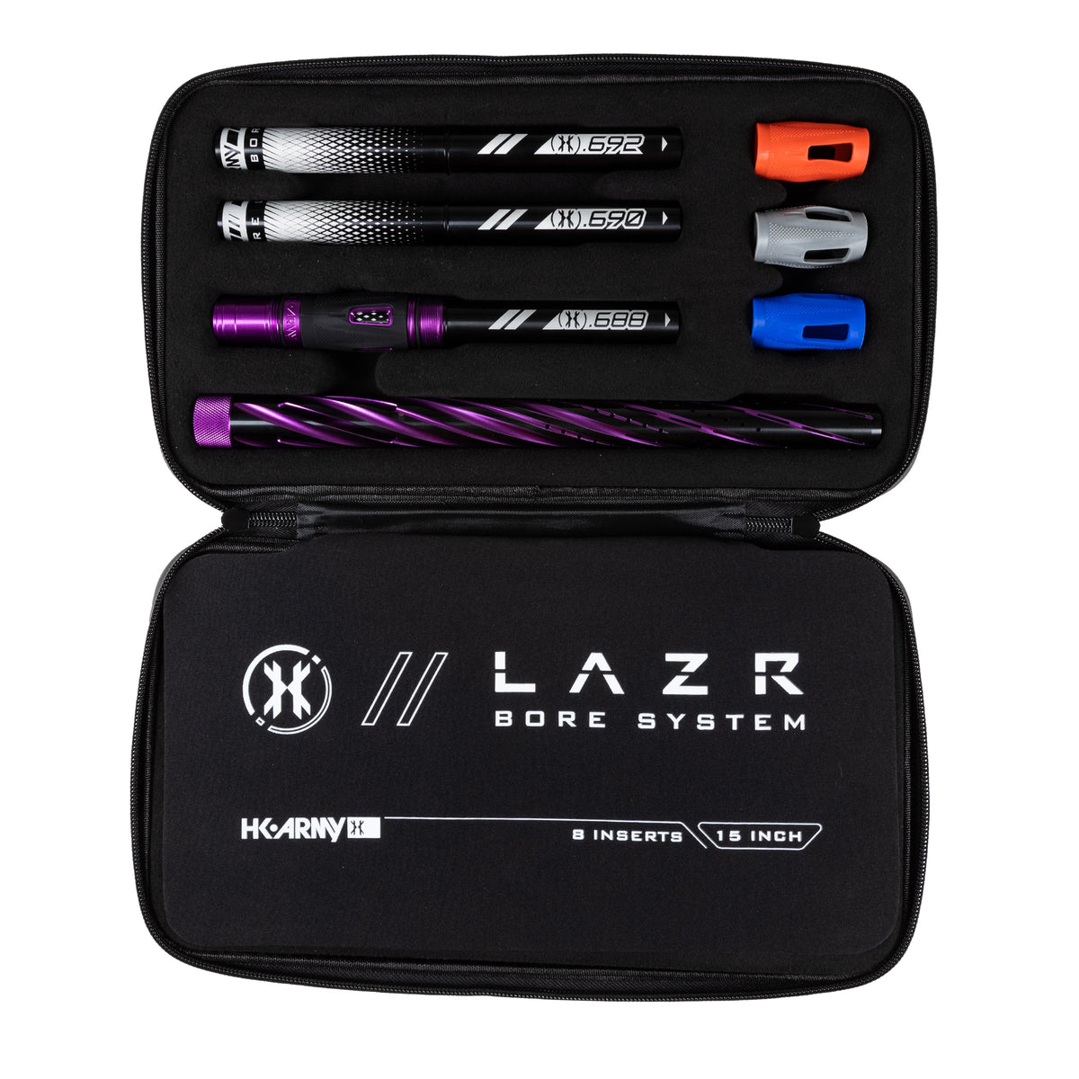 LAZR Elite Orbit Barrel Kit - 15" Dust Purple/Black Inserts - Cocker Threads