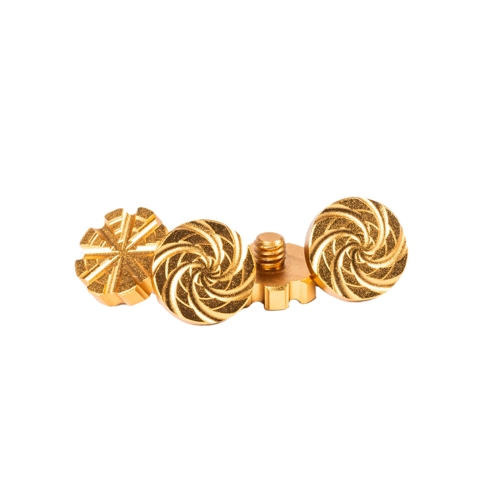 Machined Goggle Screw Set "Cyclone" Gold