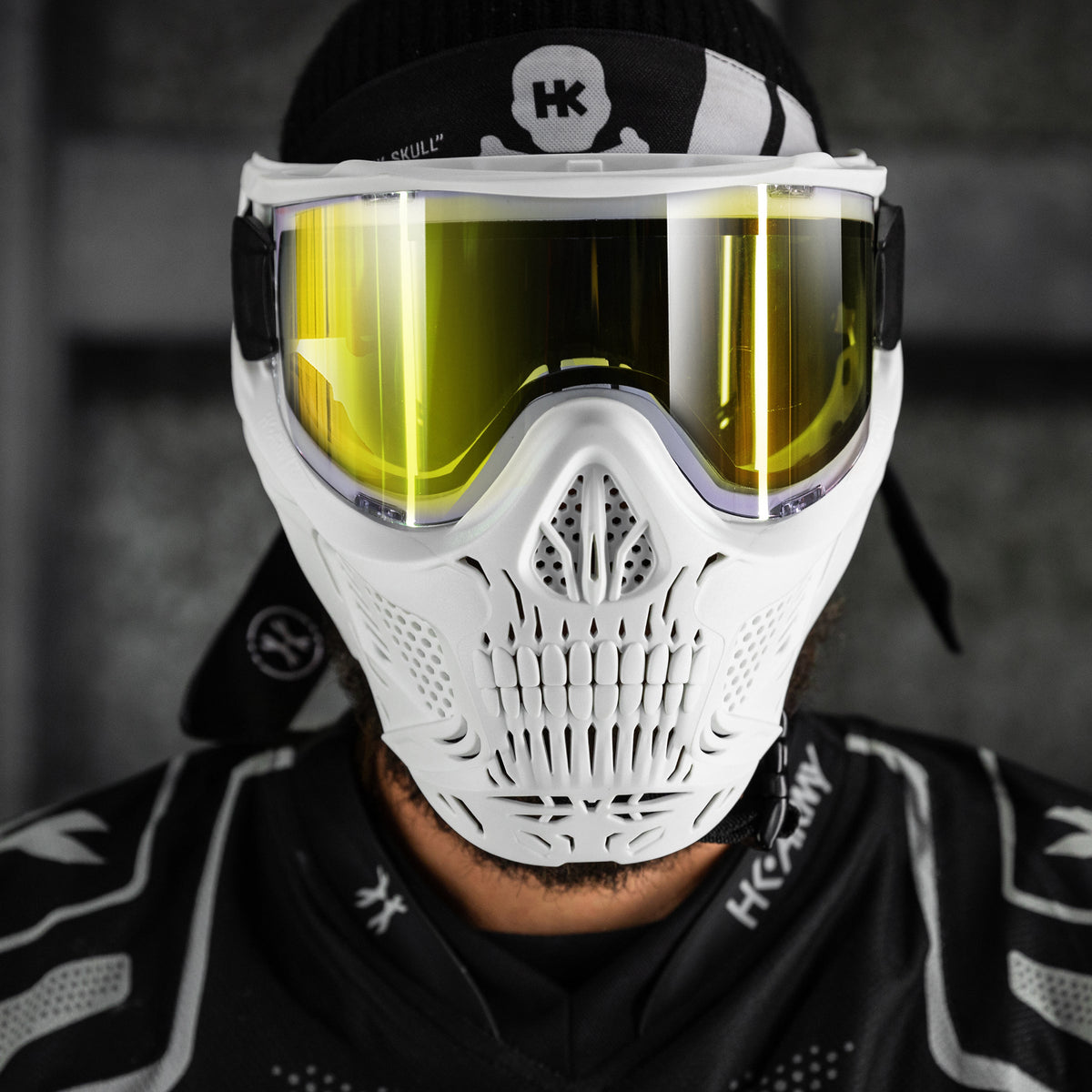 HSTL® Skull Goggle "Saint" - White w/ Gold Lens