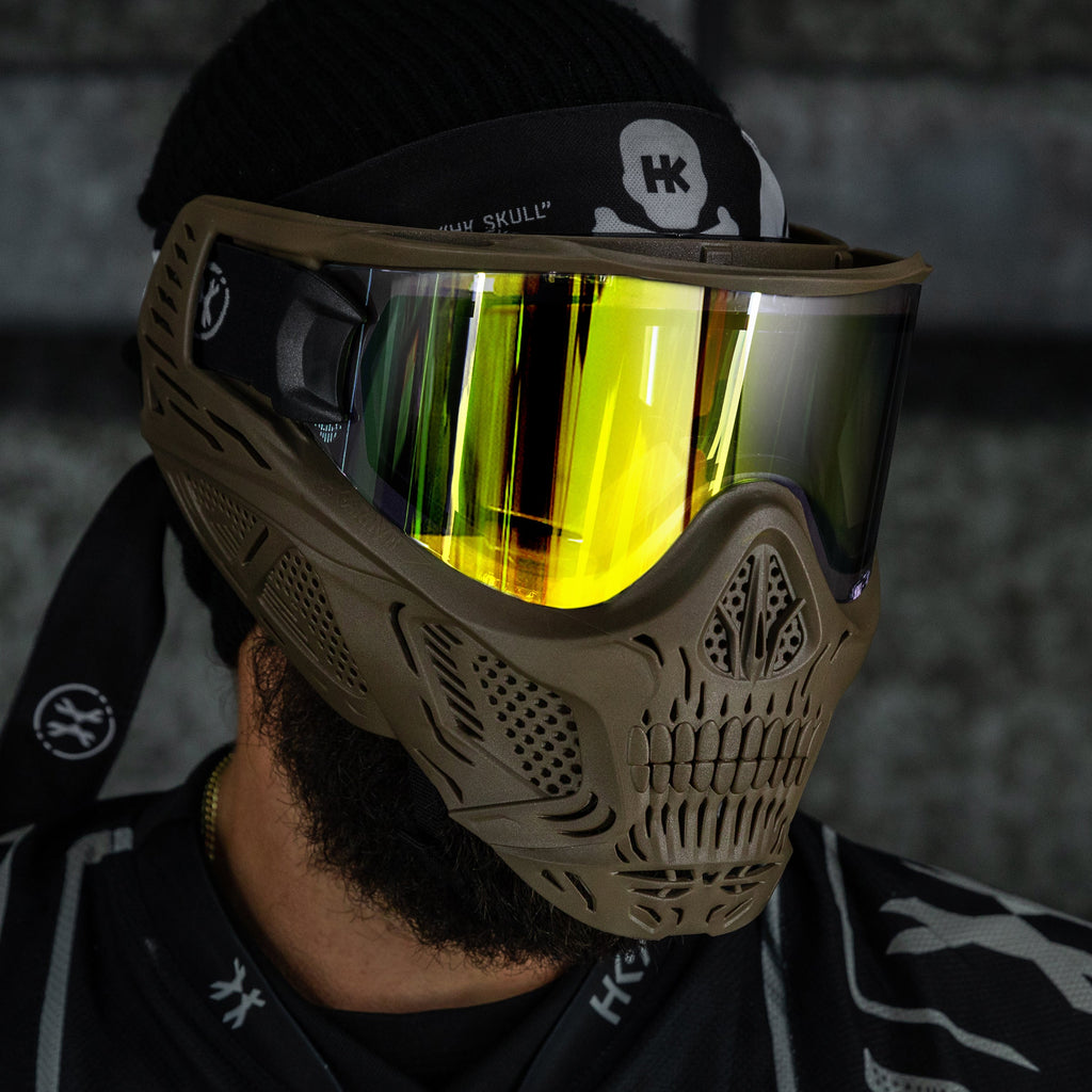 HSTL® Skull Goggle "Sandman" - Tan w/ Gold Lens