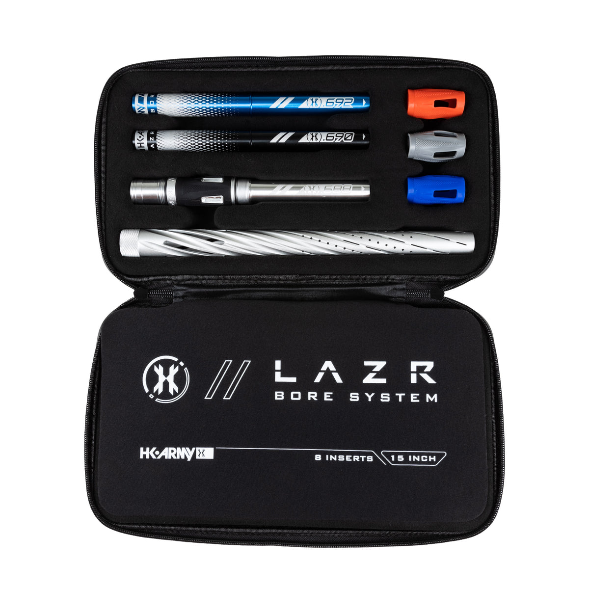 LAZR Elite Orbit Barrel Kit - 15" Dust Silver/Colored Inserts - Cocker Threads