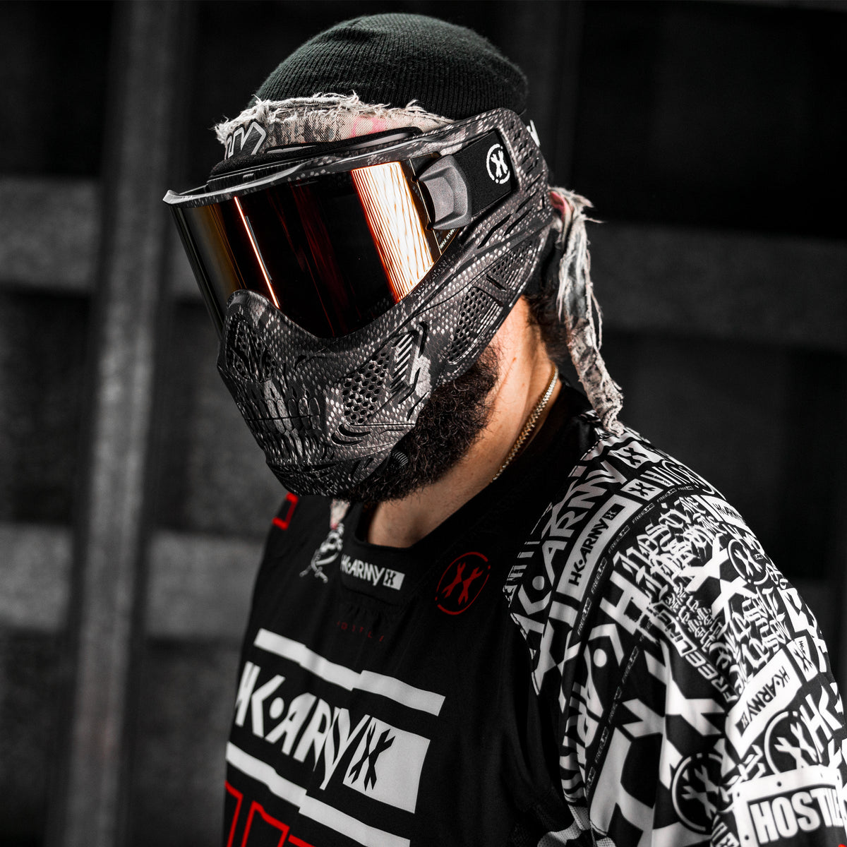HSTL® Skull Goggle Snake Grey w/ Fire Lens